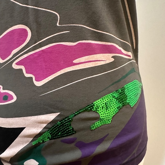 Mango MNG Jeans Tank Top with Sequins Design, Size XS/S - Picture 4 of 4